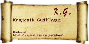 Krajcsik Györgyi névjegykártya