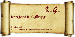 Krajcsik Györgyi névjegykártya